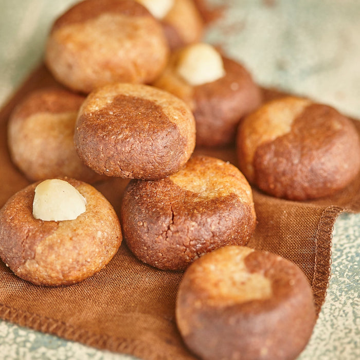 Three ingredient fudgy macadamia cookies
