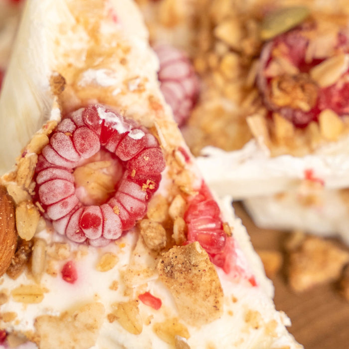Frozen Coconut Yoghurt Bark  with Low Sugar Granola