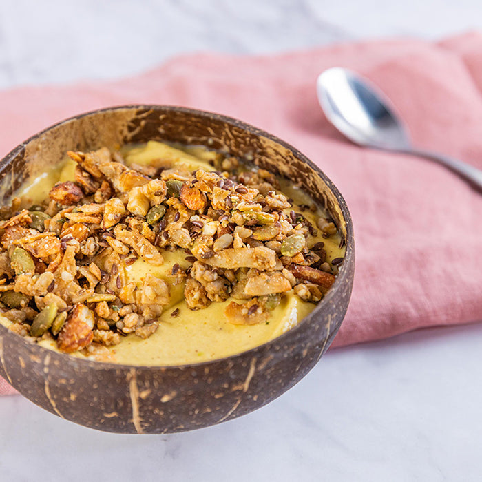 Mango Smoothie Bowl with Prebiotic Paleo Granola