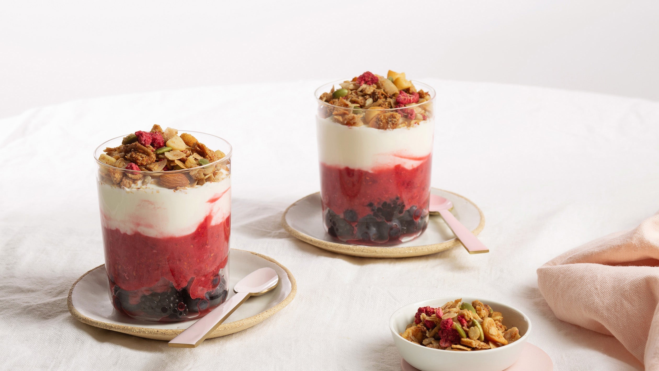 Berry Macadamia Parfait with Low Sugar Granola