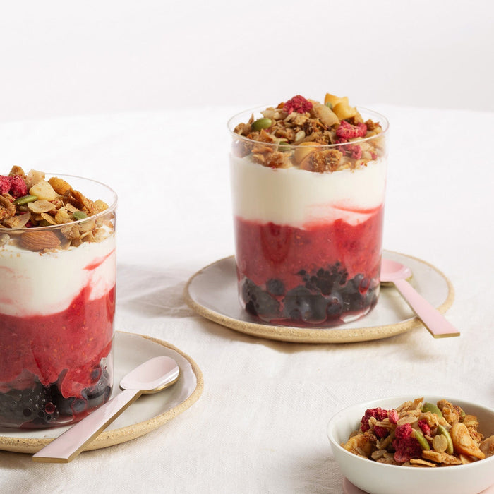 Berry Macadamia Parfait with Low Sugar Granola