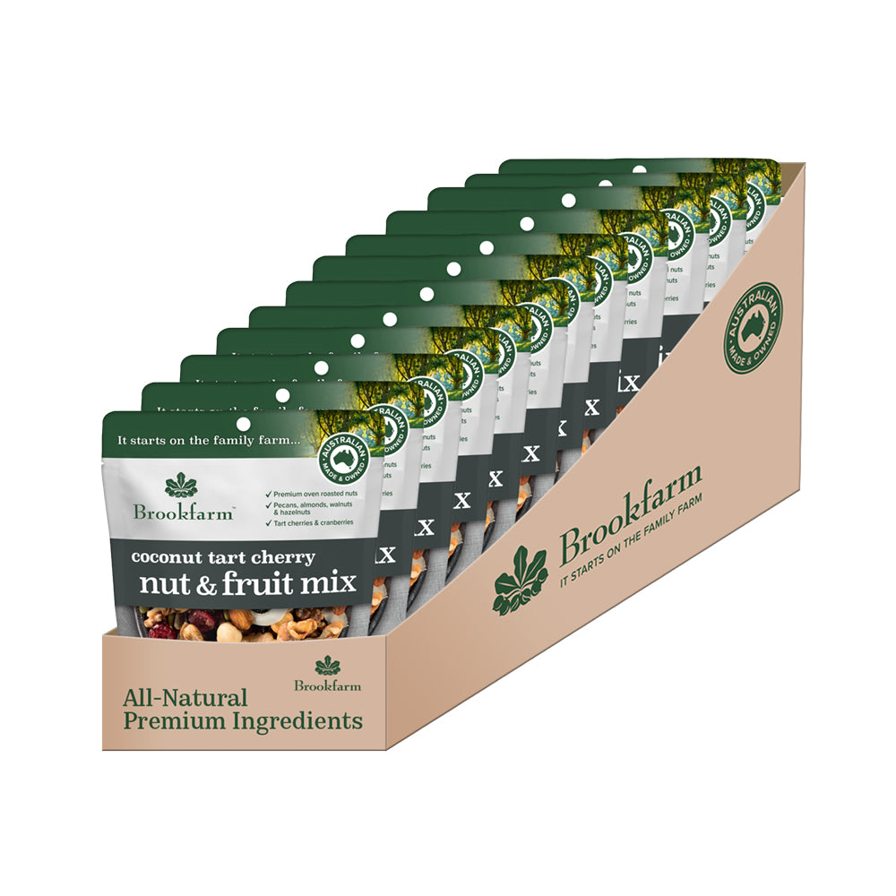 Nut & Fruit Mix Coconut Tart Cherry 12x75g Carton – Brookfarm