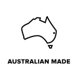 Australian Made Icon with Image of Australia and text below image saying 'Australian Made'