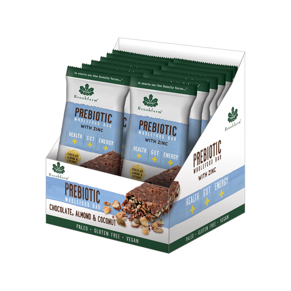 Prebiotic Wholefood Bar Chocolate Almond & Coconut Display Case