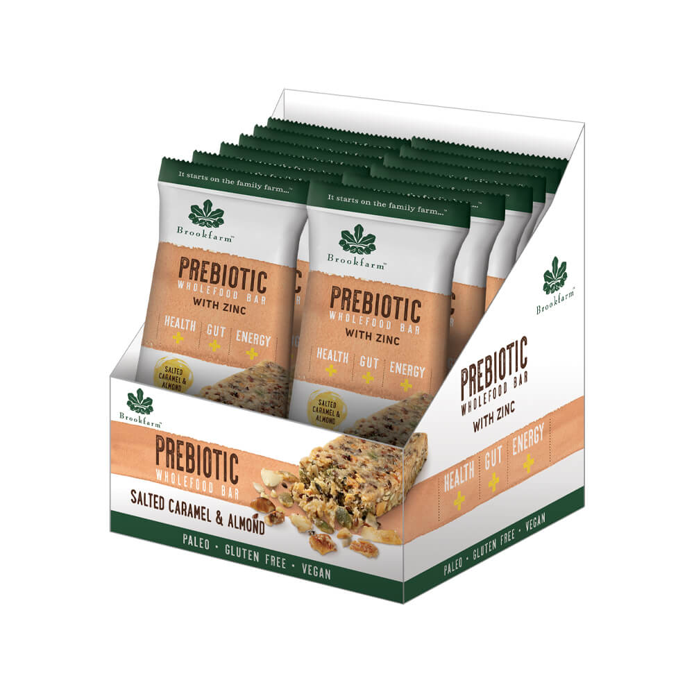 Prebiotic Wholefood Bar Salted Caramel & Almond Display Case