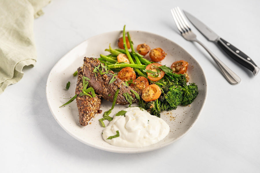 Kangaroo Loin with Saltbush Macadamia Dukkah