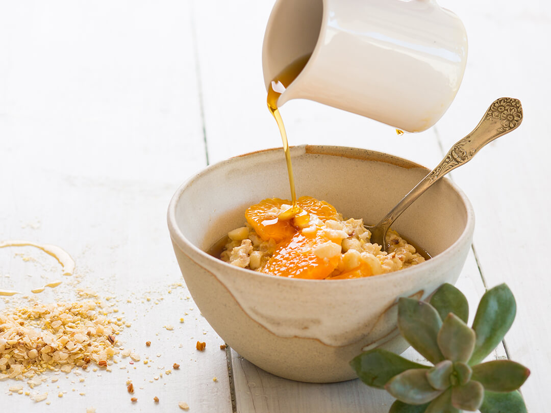 Gluten Free Porrij with mandarin and macadamias - Brookfarm