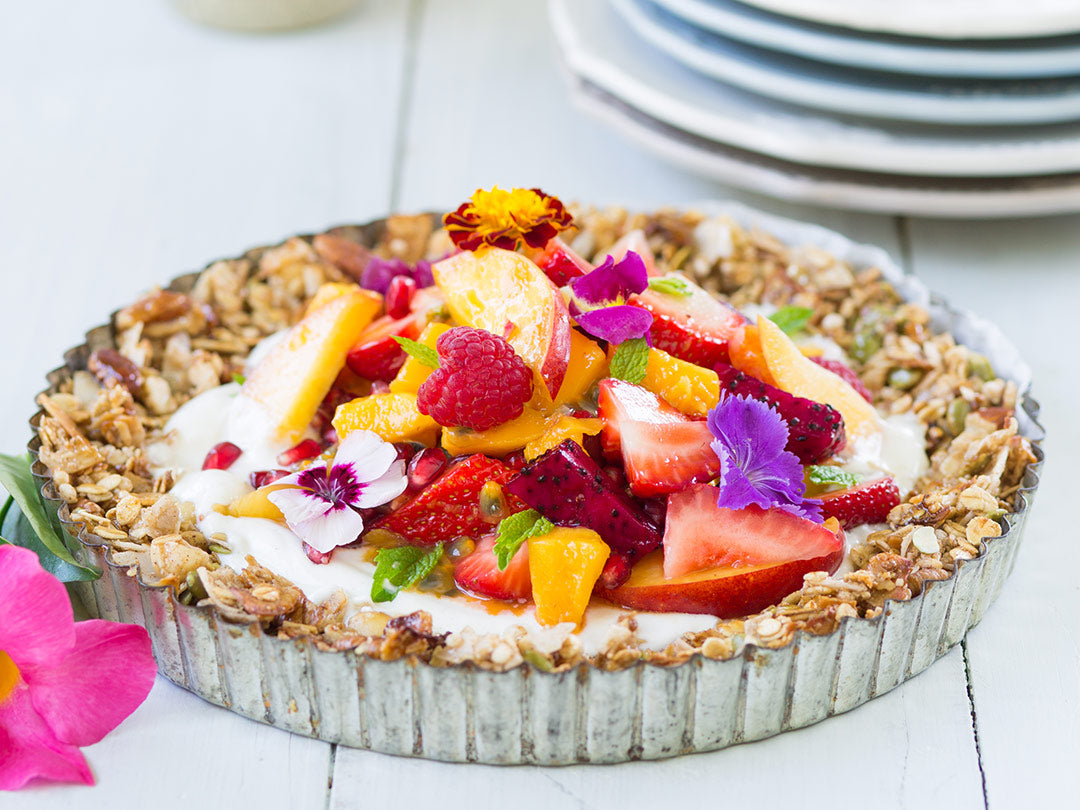 Brookfarm Nutty Granola fruit flan by Sam Gowing - Brookfarm