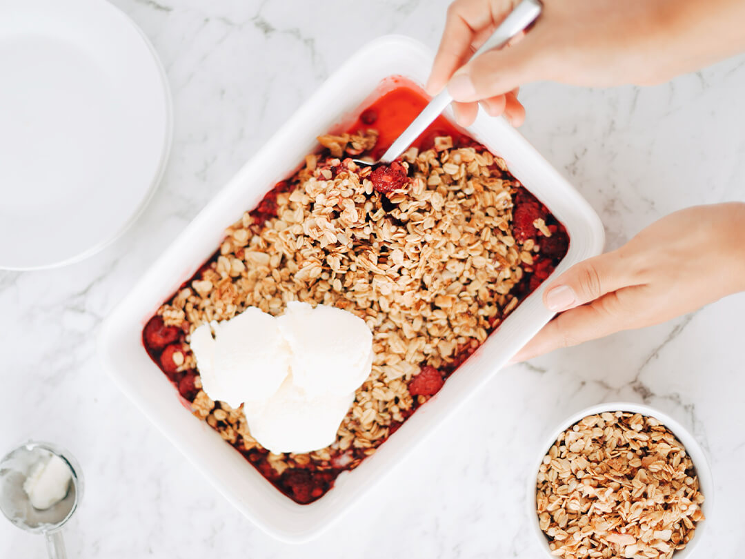 Raspberry Crisp with Nutty Granola