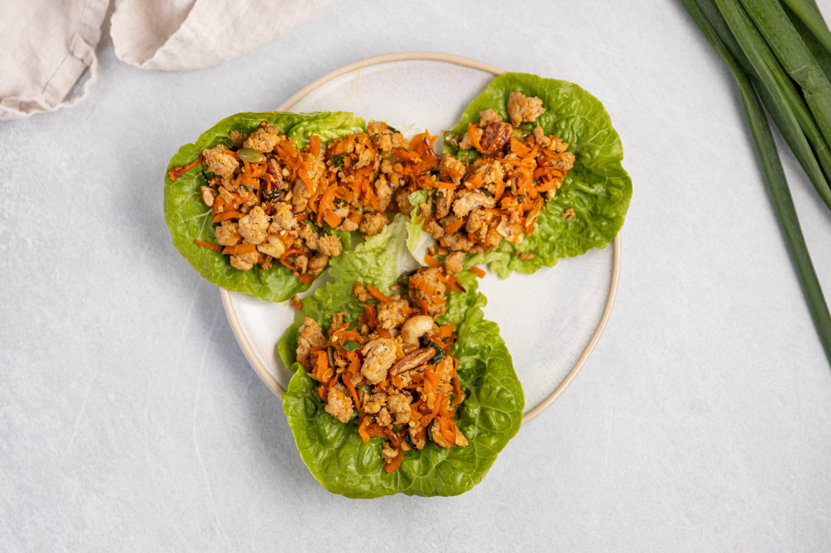 Asian Turkey Lettuce Cups with Keto Paleo Granola — Brookfarm