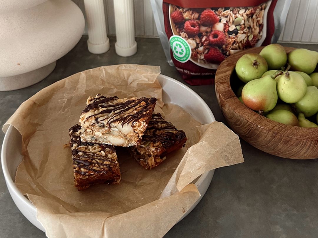 The Beach People Brookfarm Recipe Macadamia Cranberry Muesli Slice Treat Snack Afternoon Tea