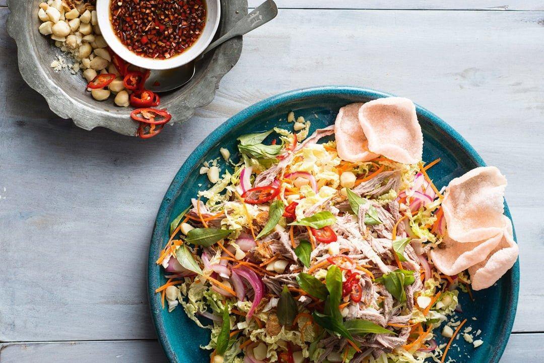 Macadamia nut & Shredded pork salad x Delicious Magazine - Brookfarm