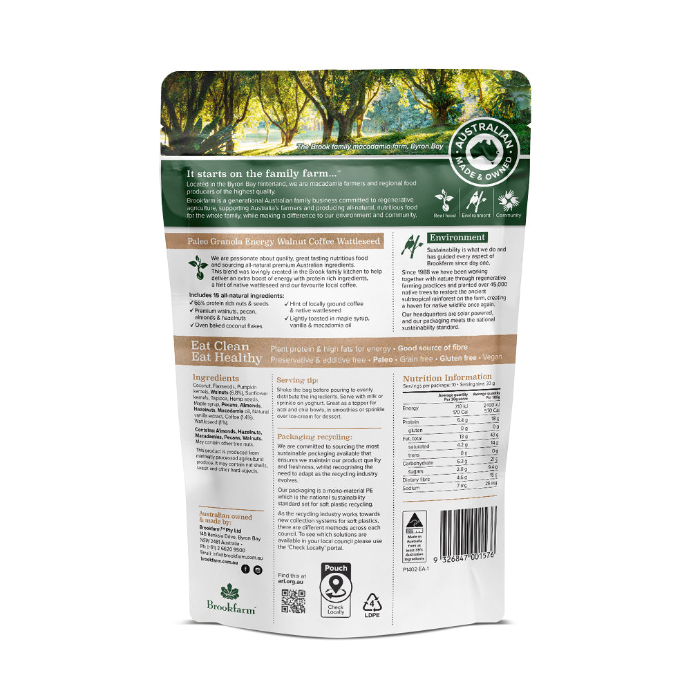 Energy Paleo Granola Walnut Coffee & Wattleseed