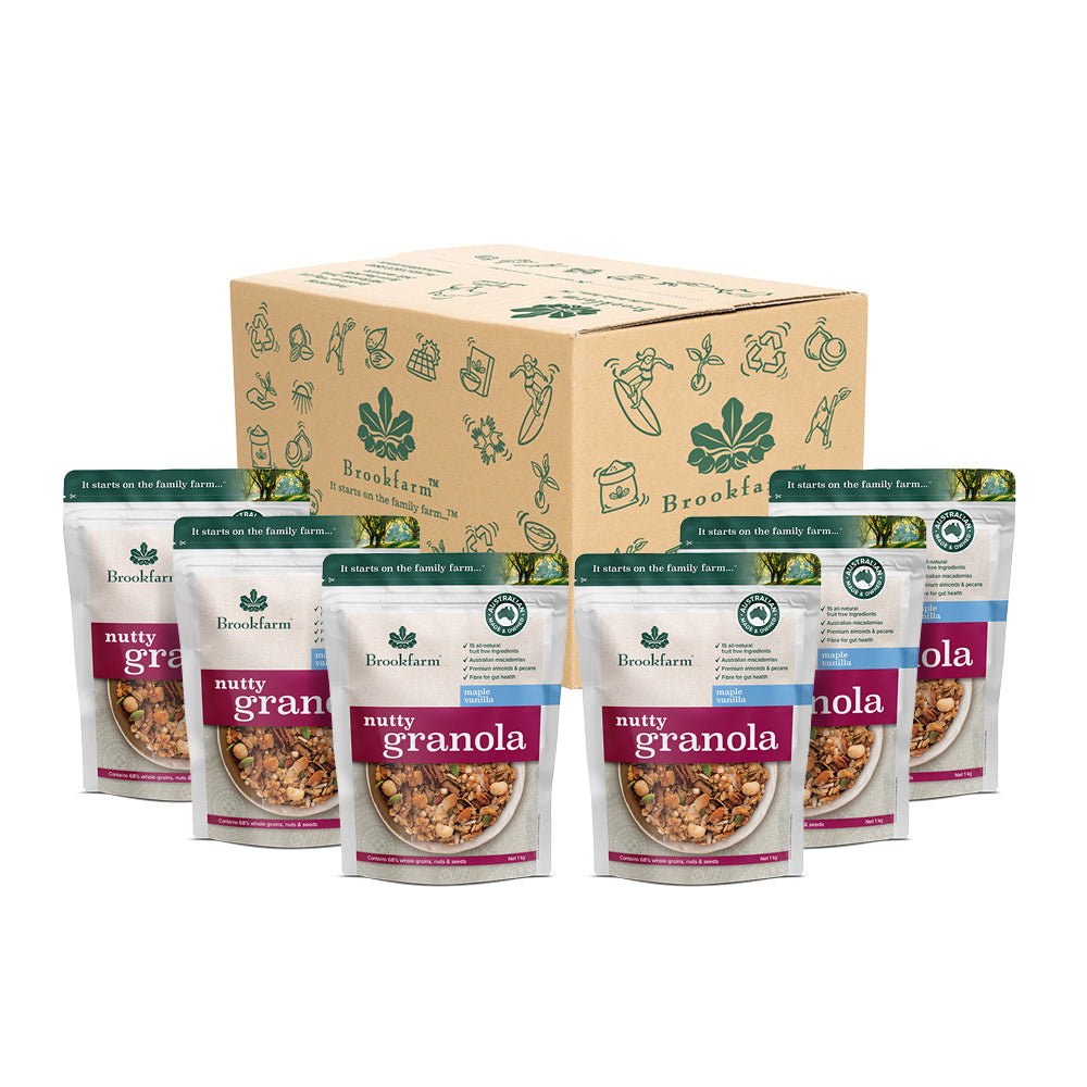 Brookfarm Nutty Granola Maple Vanilla 1kg Carton