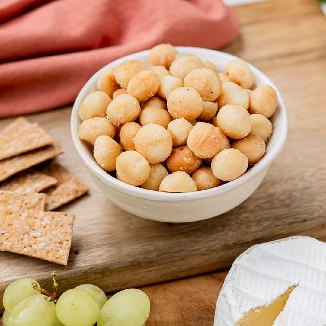 Oven Roasted Macadamias with Pink Lake Salt