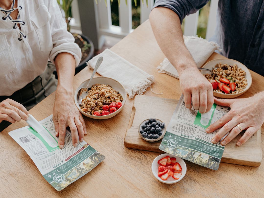 Brookfarm Roll N Recycle in action at breakfast table