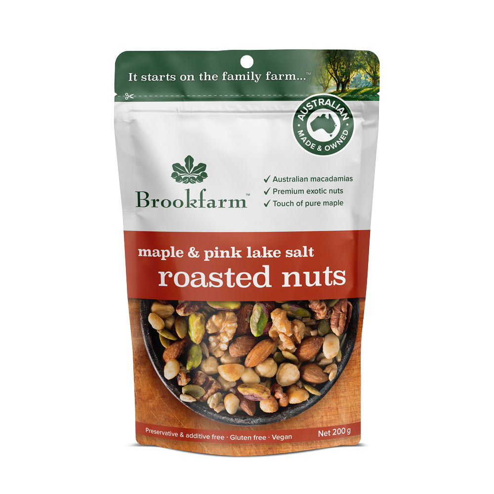 Roasted Nuts Maple & Pink Lake Salt 200g - Brookfarm