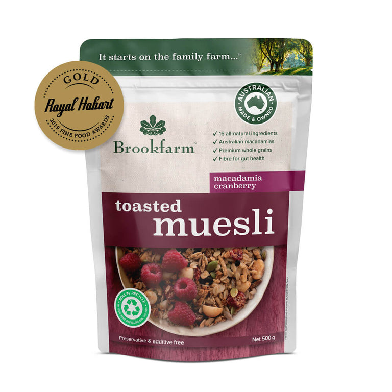 Muesli Toasted, Natural, Gluten Free Brookfarm